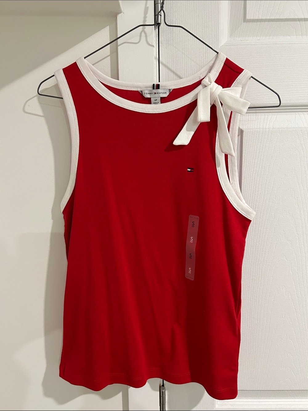 Tommy Hilfiger Red Tank with White Trim and Side Bow